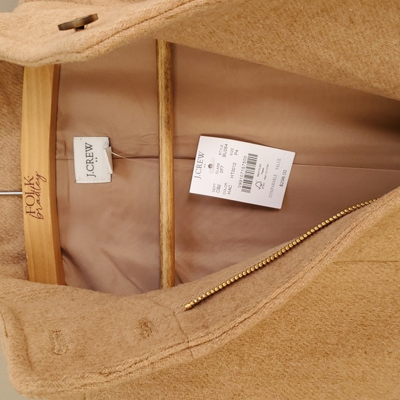 J. Crew | Button Neck City Coat in Heather Acorn - Picture 7 of 8